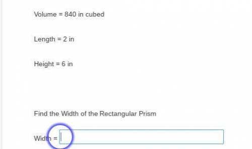 Find the Width of the Rectangular Prism.