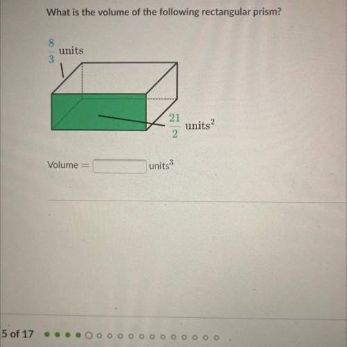 What is the volume of the following rectangular prism? I need help I don’t know how to do this i ne