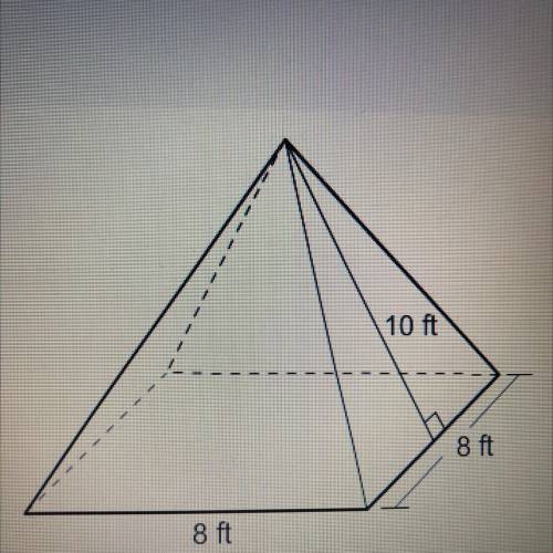 What is the surface area of the pyramid?
336 ft2
460 ft2
112 ft2
224 ft2
