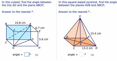 Could anyone pls help me with these two questions on 3d trigonometry?