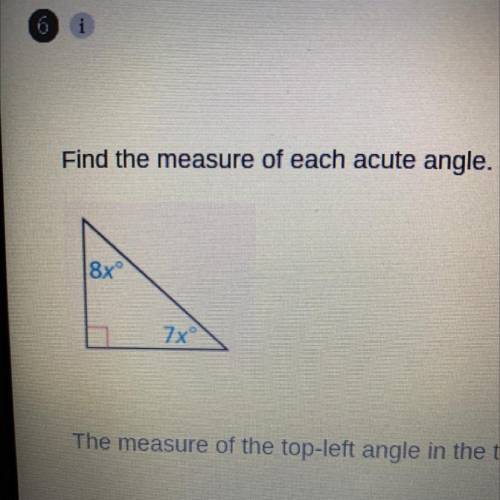 Find the measure of each acute angle.