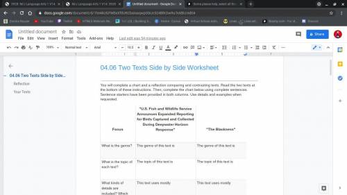 04.06 Two Texts Side by Side Worksheet

You will complete a chart and a reflection comparing and c