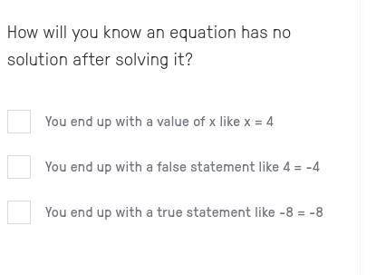 How will you know an equation has no solution after solving it?