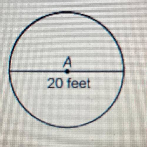 What is the exact circumference of the circle?
10 ft 
20 ft
40 ft
60 ft