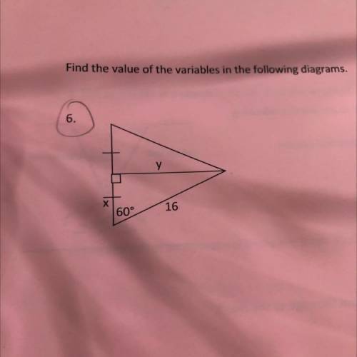 Find the value of the variables in the following diagrams.