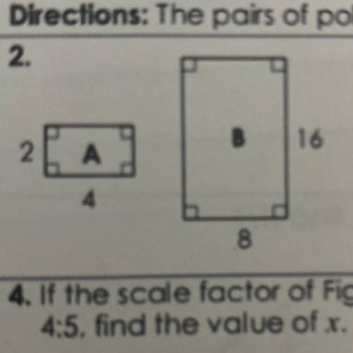 Give scale factor of figure A to figure B