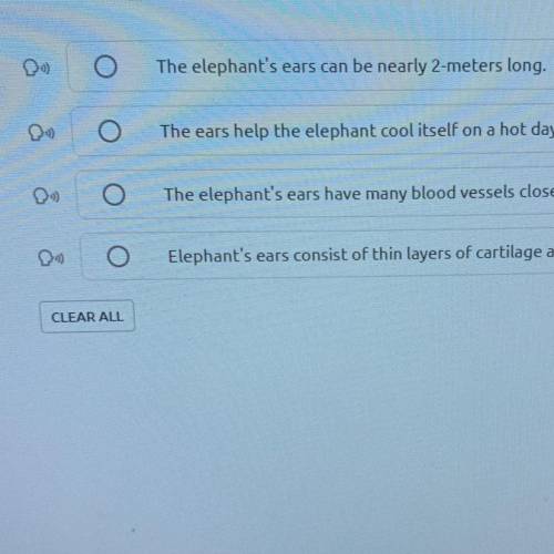 Which of the following statements BEST describes the function of the large ears of an elephant? (Zo