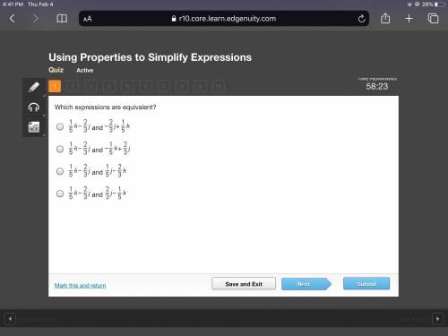 Which expressions are equivalent? 
I like your cut G!