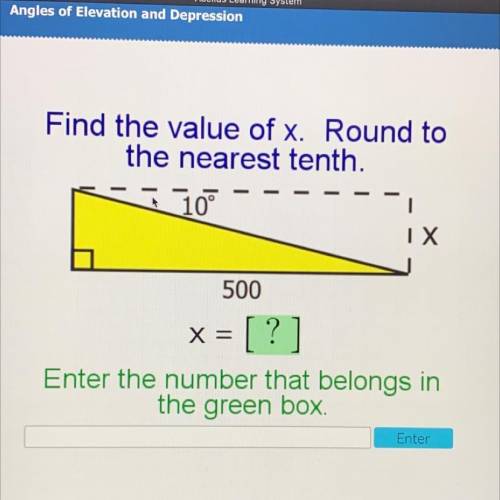 Find the value of X. Round to the nearest tenth￼