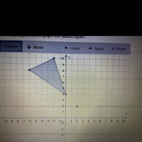 Graph the image of this figure after a dilation with a scale factor of 1/2 centered at the point (2