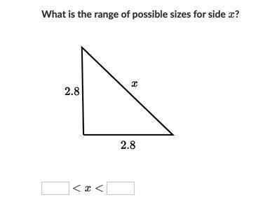 What is the range of possible sizes for side x?