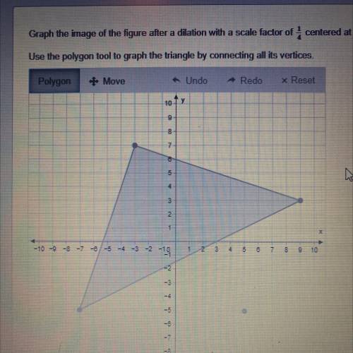 Graph the image of the figure after a dilation with a scale factor of centered at (5, -5).

Use th