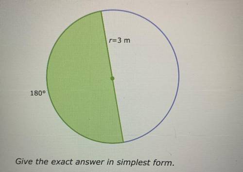 I need help

The radius of a circle is 3 meters. What is the area of a sector bounded by a 180° ar