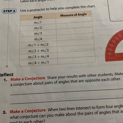 Make a Conjecture Share your results with other students. Make

a conjecture about pairs of angles