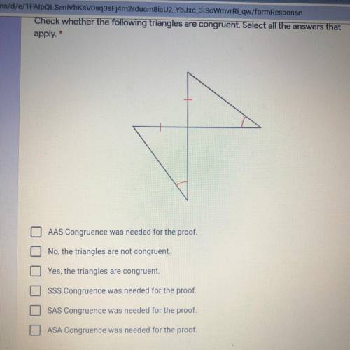 Check whether the following triangles are congruent.
