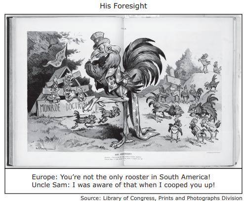 The U.S. foreign policy illustrated in this cartoon was intended to -

A: encourage European power