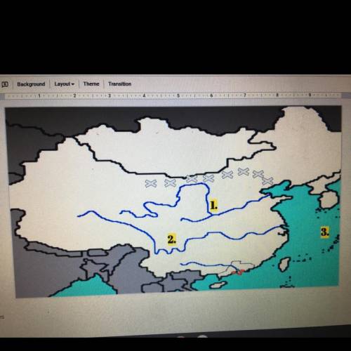 What does the 1. represent (map of china)