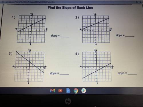 Need help finding the slope please answer need it done today