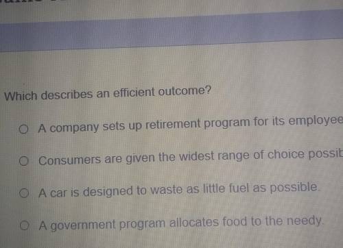 Which describes an efficient outcome?Option 1,2,3,4