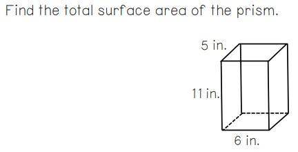 Find the total surface area of the prism.

5 in.11 in.WILL GIVE BRAILEIST6 in.