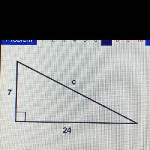 The measure of the hypotenuse is? (side c)