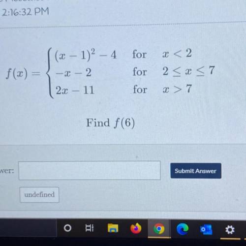 Evaluate Piecewise Functions, Find f(6)