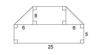The figure is made up of 2 rectangles and 2 right triangles.

What is the area of the figure?
173
