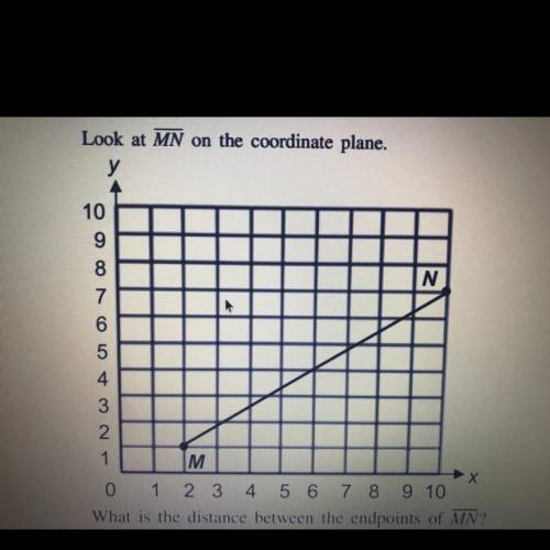 Plz help I’ll give brainliest! Look at MN on the coordinate plane.

What is the distance between t