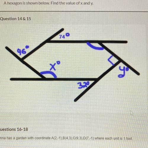 URGENT PLEASE HELP ME!!!

A hexagon is shown below. Find the value of c and y. 
What i