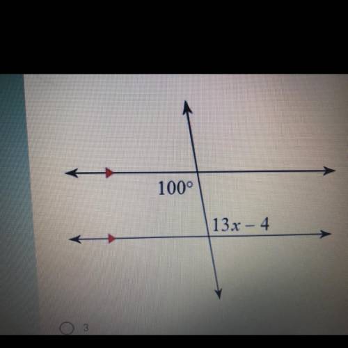Find the value of x in the diagram below. 
A. 3
B. 5
C. 8
D. 11