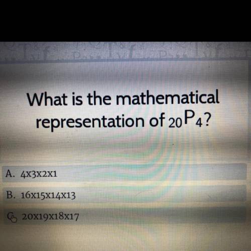 What is the mathematical
representation of 20P4?