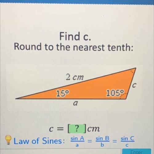Find c.
Round to the nearest tenth: