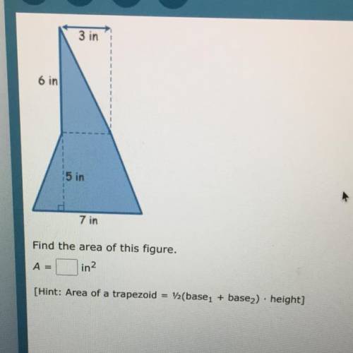 Find the area of this figure.
A = in^2