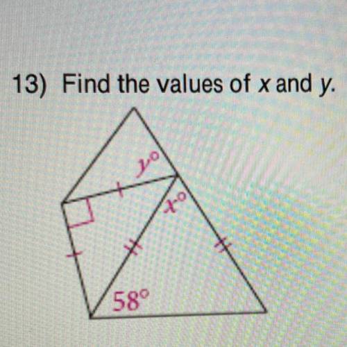 13) Find the values of x and y.