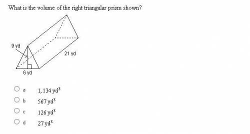 What is the volume of the right triangular prism shown?
get it right for brainlist