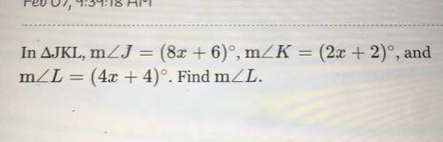 I need to find the measure of angle L