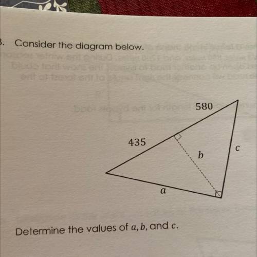 Determine the values a b c