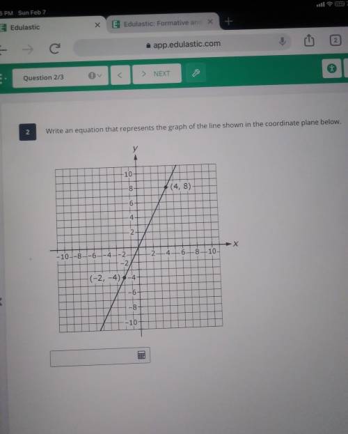 Write an equation that represents the graph of the line shown