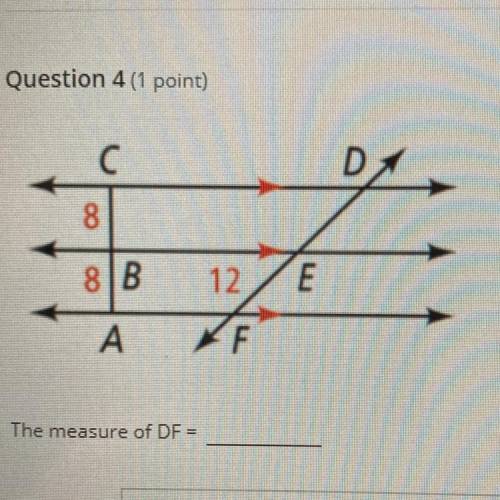 С
8
q
8B
12
E
A
F
The measure of DF =