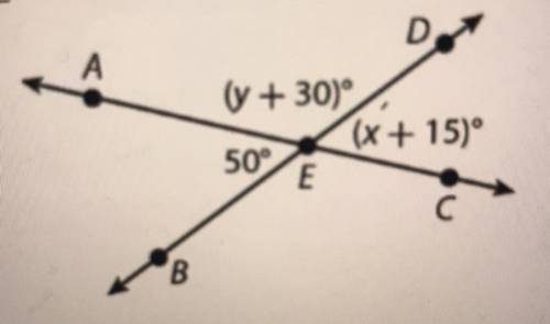 Solve for #5-#8 (with explanation/work)

5) x=?
6) y=?
7) m*angle*DEC=?
8) m*angle*AED=?