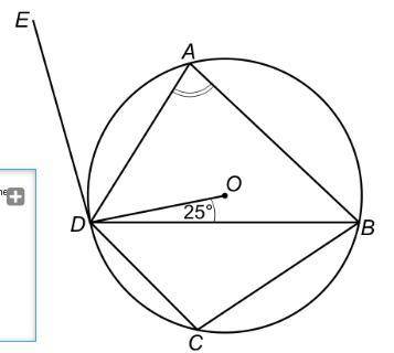 A, B, C and D are points on the circumference of a circle, centre O. ED is a tangent to the circle.
