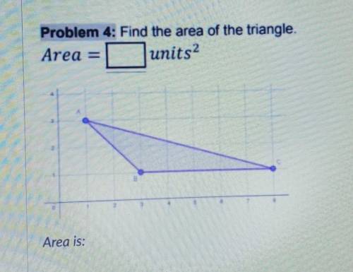 Find the are of the triangle