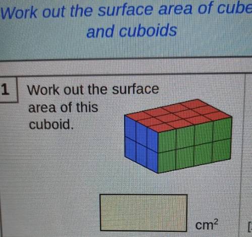 2Work out the surfacearea of thiscuboid.cm?pls anyone help