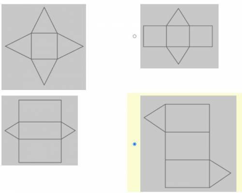 Which net represents the figure?
A square pyramid