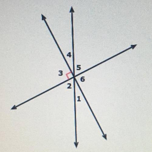 Which angle is complementary to <4?
<2
<1
<6
<3