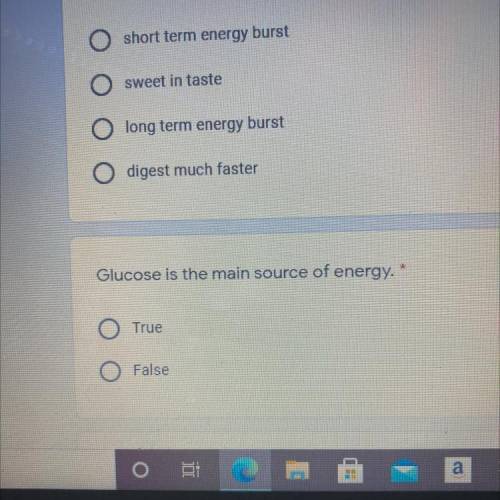 Glucose is the main source of energy.
True or false