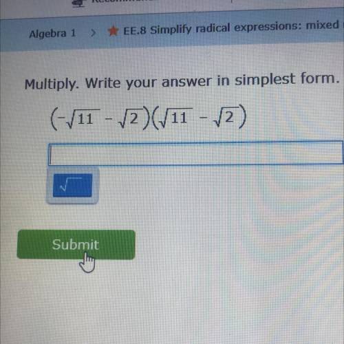 Multiply. Write your answer in simplest form.
SOMEONE PLS ANSWER
