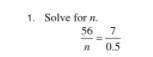 Solve for n just some homework