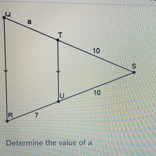 Determine the value of a. 
A) 6
B) 70
C) 7
D) 10