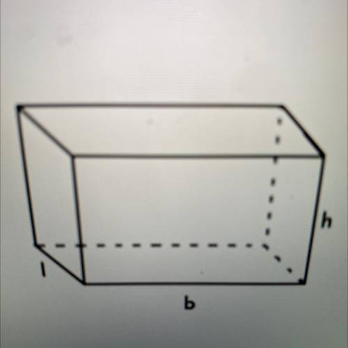 use the diagram below to help you find the surface area of the figure when the length equals 3, the
